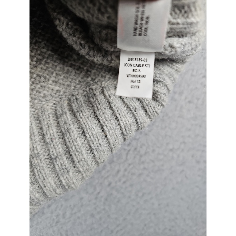Gap Icon Cable Knit Sweater Women's Small Gray Lambs Wool Blend Turtleneck - Picture 7 of 10